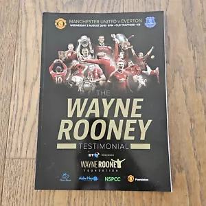 The Wayne Rooney Testimonial 2016 Manchester United V Everton Soccer Programme - Foto 1 di 2