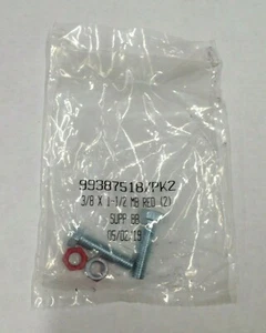 Two 3/8 x 1 1/2" Hex Head Bolts w/ Red Nuts Amarr 99387518 Overhead Garage Door - Picture 1 of 1