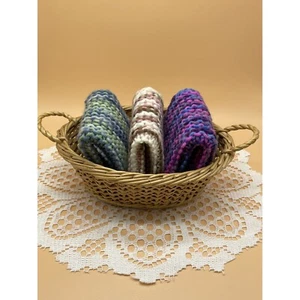 Acrylic Crocheted Dishcloths with Storage Basket - Picture 1 of 4
