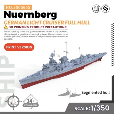 SSC350565S 1/350 Kit Modelo Militar Alemán Nuernberg Light Cruiser Casco Completo Foto 1 de 4
