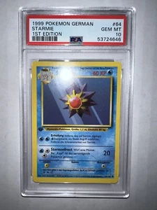 Pokemon 1999 Base German 1st edition Starmie Card *GEM MINT PSA 10* - Picture 1 of 1