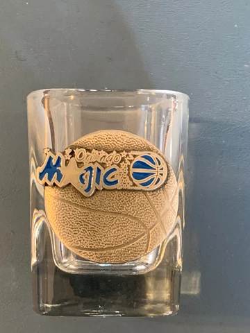 Vintage ORLANDO MAGIC BASKETBALL Medallion Shot Glass Official NBA Product 2.5" Cover