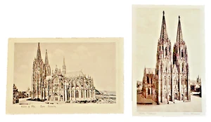 TWO Vtg. B&W German POSTCARDs Cologne 1900s Köln a. Rh. Dom Südseite & Westseite - Picture 1 of 9