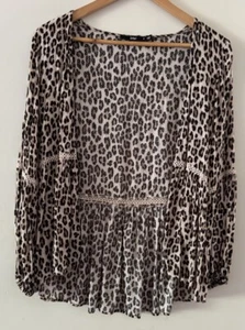 Sportsgirl Leopard Boho Cardigan Size 8 Light Weight - Picture 1 of 6