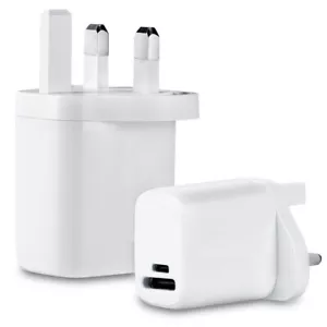 Para IPHONE 15 Pro Max 13 13 12 11 20W Dual Puertos USB Tipo C Pd Rápido Pared - Imagen 1 de 12