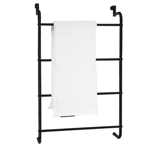 4 Tier Metal Over Door Towel Rail Rack Hanger Holder Bathroom Storage Organizer - Picture 1 of 3