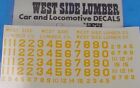 HOn3 WEST SIDE LUMBER LOCOMOTIVE YELLOW DECALS RS321 WISEMAN FORMER RUSS SIMPSON