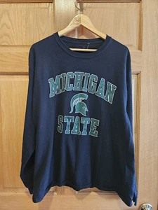 Vintage Michigan State Spartans Long Sleeve T-Shirt Gray Size XL Fanatics - Picture 1 of 4