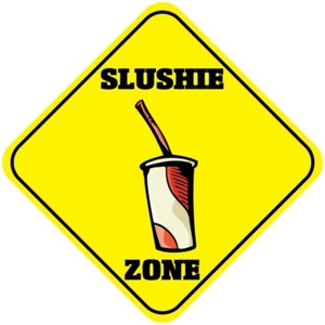Yellow Aluminum Crossing Sign Slushie Zone Cross Xing Diamond Street Signal - Picture 1 of 4