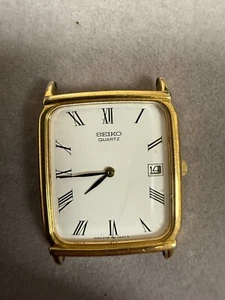 Vintage Seiko Quartz Rectangular Case Gold-Tone Retro Armbanduhr - 4115 - Bild 1 von 2