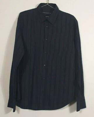 French Connection Long Sleeved Shirt Mens Medium M Navy Blue Stitching Formal - Image 1 of 4