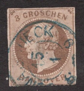 1864 Hannover Germany Sc# 29 - 3g King George V. Used. Cv$70 Faulty, thin. - Picture 1 of 1