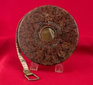 WOVEN CLOTH 100 FT TAPE MEASURE W/ BAKELITE CASE - JAMES CHESTERMAN SHEFFIEILD - Bild 1 von 9