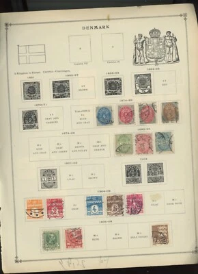 Denmark stamp collection 40  used on album pages  cv 64  (mb32 - Image 1 of 3