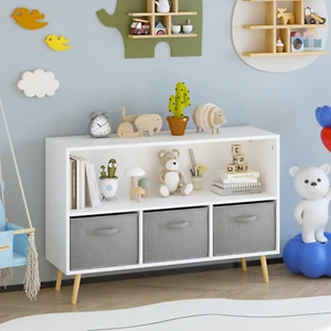 Kids bookcase with Collapsible Fabric Drawers, Children's Book Display, Toy Stor - Picture 1 of 21