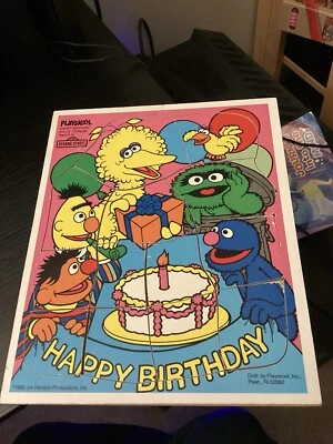 Puzzle Playskool Plaza Sésamo “Feliz Cumpleaños”. 1988 Foto 1 de 3