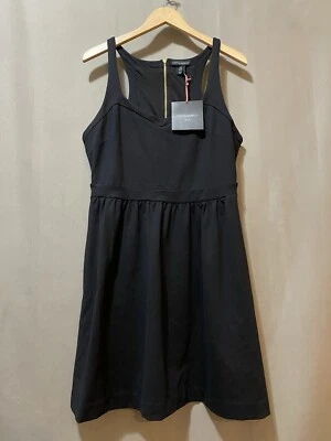 Nuevo con etiquetas Vestido Cynthia Rowley Mujer Sin Mangas Cuello Corazón Elástico Talla 12 Negro Foto 1 de 4