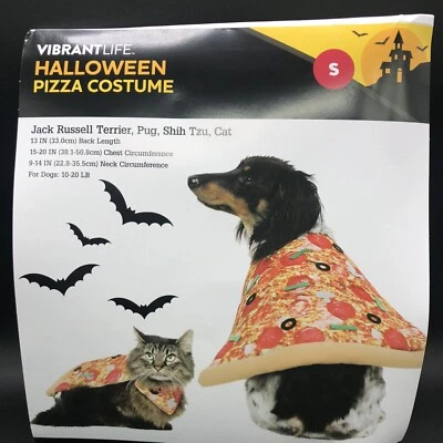 Disfraz de Halloween para mascotas pequeño perro o gato rebanada de pizza relacionado con alimentos paquete nuevo Foto 1 de 4