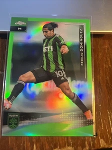 Cecilio Dominguez 2021 Topps Chrome MLS verde fluo rifrattore Rookie RC #148/99 - Foto 1 di 7