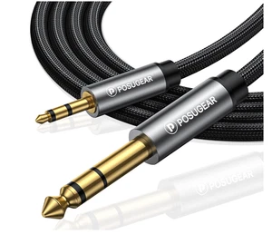 POSUGEAR 3.5mm to 6.35mm Audio Cable, Gold-Plated TRS to TS, Nylon Braided 5M - Picture 1 of 7
