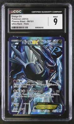 CGC 9 MINT Dialga EX 2013 Plasma Blast 99/101 Ultra Rare Holo Pokemon Card - Image 1 of 2