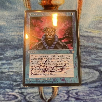BRAINSTORM - CHRISTOPHER RUSH SIGNED Signature Ice Age Autograph MTG Magic - Image 1 of 2