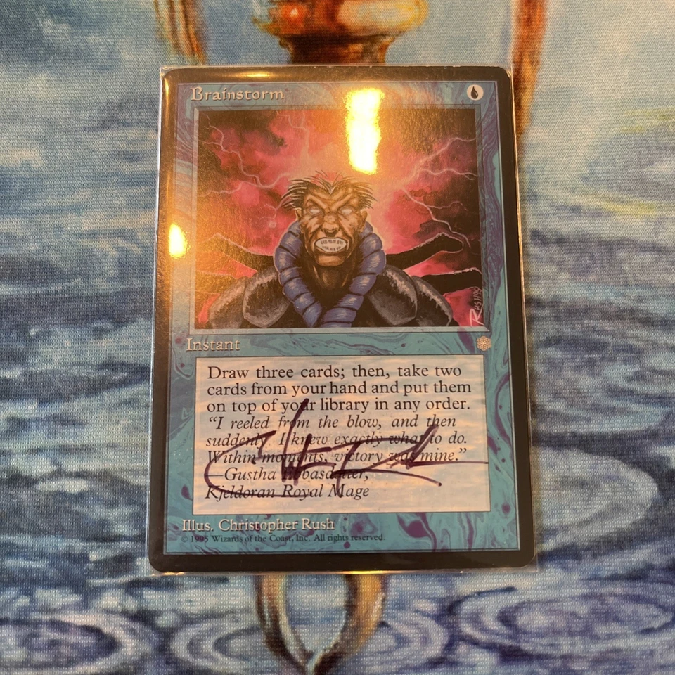 BRAINSTORM - CHRISTOPHER RUSH SIGNED Signature Ice Age Autograph MTG Magic - Image 1 of 2