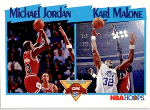 Michael Jordan / Karl Malone 1991-92 Hoops #306 NBA Chicago Bulls kostenloser Versand - Bild 1 von 4