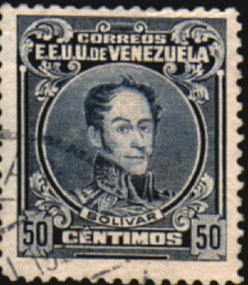 Sello Venezuela 36534 Scott #280 General Militar Simón Bolívar Espalda Limpia Foto 1 de 1