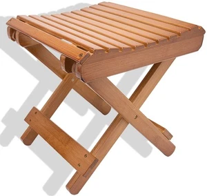 LOYPP Folding Bamboo Stool for Shower, Leg Shaving and Foot Rest, Natural Bam... - Picture 1 of 7