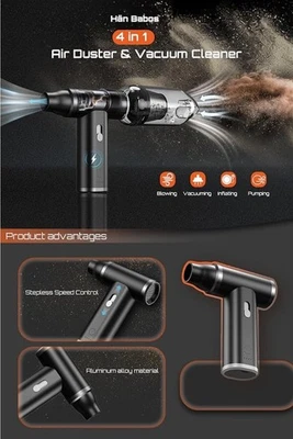 Compressed Air Duster & Vacuum Cleaner 4-in-1, 150,000RPM Powerful Electric (NEW - Image 1 of 4