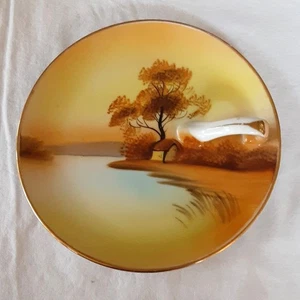 Vintage Noritake Zitronenteller handbemalt Japan Lake House Morimura Porzellan - Bild 1 von 3