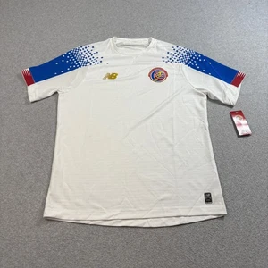 Costa Rica Jersey Men Medium White Blue Gold Soccer Shirt FIFA DRY New Balance - Picture 1 of 11