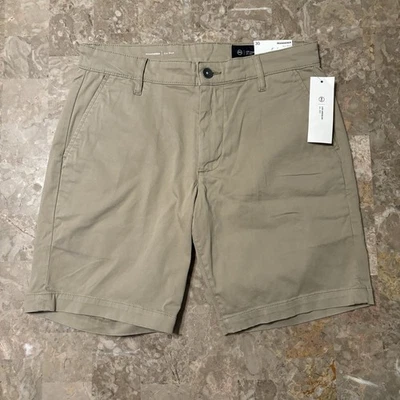 Adriano Goldschmied Shorts Mens 30 Beige Tan Wanderer Slim 8” Chino Stretch AG - Image 1 of 4