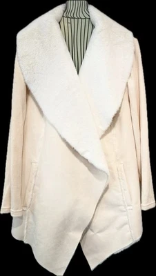 Nueva Chaqueta TORRID Imitación Gamuza Imitación Piel Forrada Cortina Frontal Marfil Blanco Talla 2 Foto 1 de 4