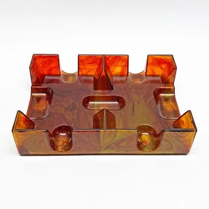 Gioco di Carte MCM Vintage Canasta Doppio Mazzo Ambra Plastica Vassoio Girevole - Foto 1 di 4