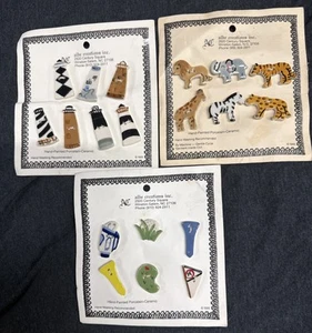 Albe Creations Hand-Made Porcelain Ceramic Buttons Lot Of 19 Buttons - Picture 1 of 2