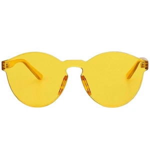 Colorful Transparent C5 Round Retro Designer Sunglasses Yellow Frame Yellow Lens - Picture 1 of 7