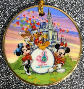 Disney World Ornament 1991 Magic Kingdom Castle - 20 Years Mickey Donald Minnie - Picture 1 of 8