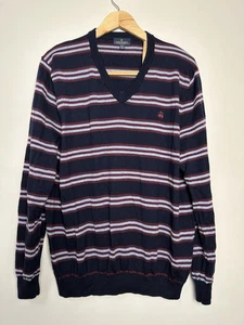 BROOKS BROTHERS Herren V-Neck Pullover Pulli Gr. XL blau rot gestreift Merinowolle - Bild 1 von 9