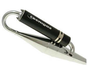 Kymco Super 9 50cc LC Tecnigas Next-R Chrome Exhaust - Picture 1 of 1