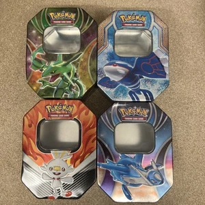 4 Mismatched Pokémon TCG Tin Boxes for Card Storage (2014, 2015, 2016 & 2017) - Picture 1 of 6