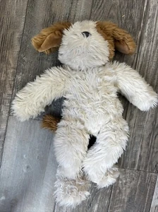 BAB Build-A-Bear Fluffy Puppy Shaggy Dog Brown Cream Fur Retired 16" - Picture 1 of 6