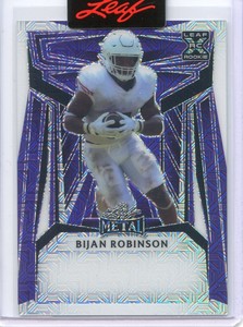 2023-24 Leaf Pre Production Proof Bijan Robinson Leaf Metal Rookie 1/1 Purple