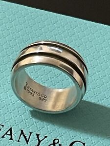 Tiffany & Co. Atlas  Double Groove Band Ring, Tiffany Ring Size 6.25 Vintage