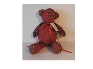 Bouchard Quilts Red Paisley Hand-sewn Stuffed Teddy Bear - Picture 1 of 6