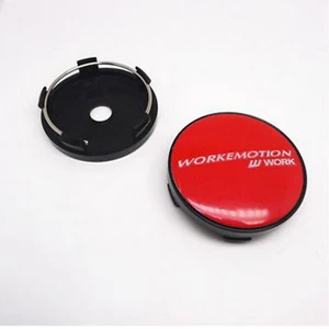 4 pcs 60 mm for W WORK Red Silver Alloy Wheel Center Caps Hub Caps Rim Caps - Picture 1 of 4