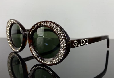 Óculos de sol feminino Gucci GG0618S 001 armação verde/marrom Havana cristal - Imagem 1 de 4