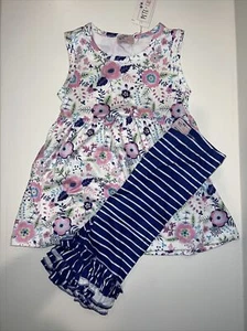 Size 4T Girls Capri Set Outfit NWT New By Boutique Pete And Lucy - Picture 1 of 9