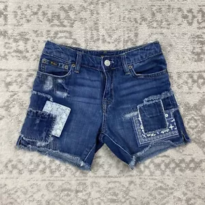 Polo Ralph Lauren Shorts No 10 Blue Patchwork Jean Shorts Kids Size M 8/10 - Picture 1 of 8
